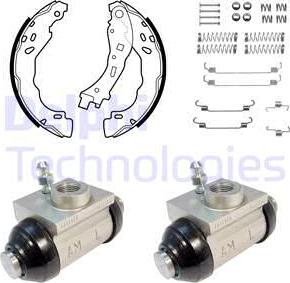 Delphi KP1146 - Комплект тормозных колодок, барабанные avtokuzovplus.com.ua