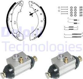 Delphi KP929 - Комплект тормозных колодок, барабанные avtokuzovplus.com.ua