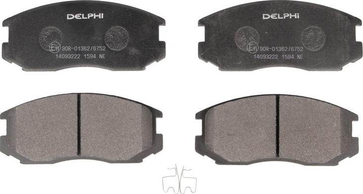 Delphi LP1594 - Гальмівні колодки, дискові гальма autocars.com.ua