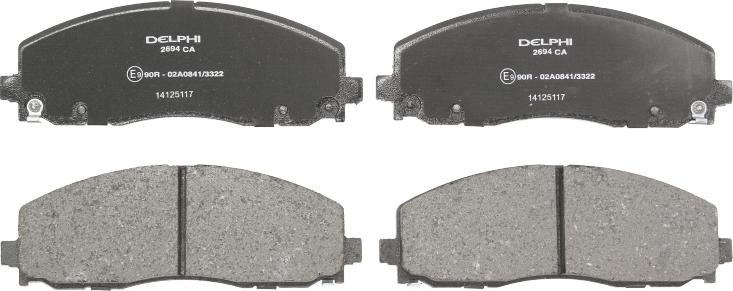 Delphi LP2694 - Гальмівні колодки, дискові гальма autocars.com.ua