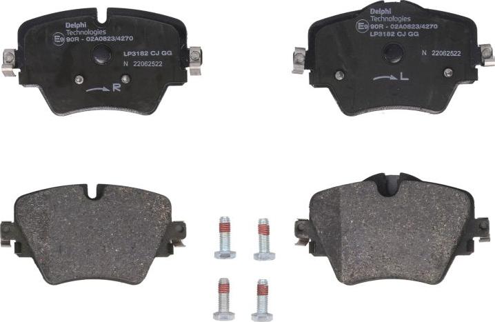 Delphi LP3182 - Гальмівні колодки, дискові гальма autocars.com.ua