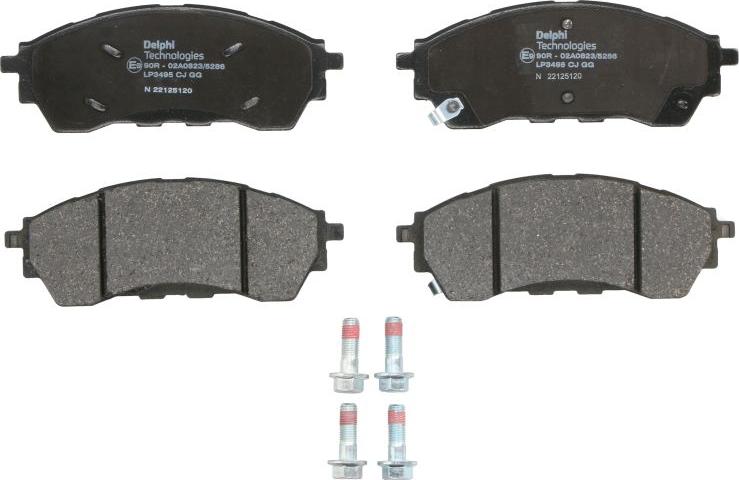 Delphi LP3495 - Гальмівні колодки, дискові гальма autocars.com.ua