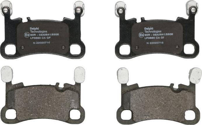 Delphi LP3680 - Гальмівні колодки, дискові гальма autocars.com.ua