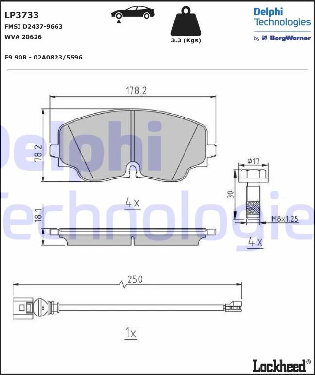 Delphi LP3733 - Гальмівні колодки, дискові гальма autocars.com.ua