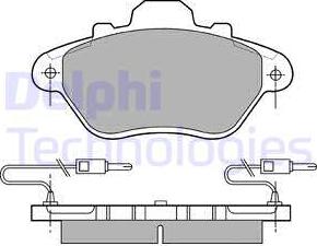 Delphi LP654 - Тормозные колодки, дисковые, комплект avtokuzovplus.com.ua