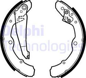 Delphi LS1317 - Комплект тормозных колодок, барабанные avtokuzovplus.com.ua