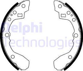 Delphi LS1824 - Комплект тормозных колодок, барабанные autodnr.net
