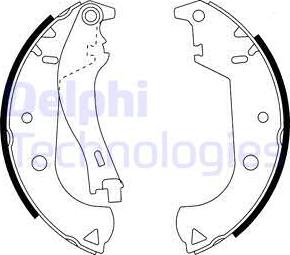 Delphi LS1916 - Комплект тормозных колодок, барабанные avtokuzovplus.com.ua