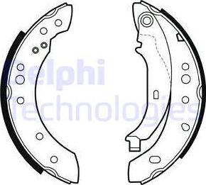 Delphi LS2002 - Комплект тормозных колодок, барабанные avtokuzovplus.com.ua