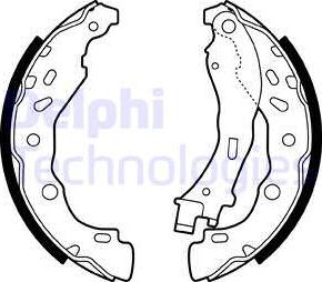 Delphi LS2075 - Комплект тормозных колодок, барабанные avtokuzovplus.com.ua