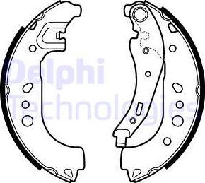 Delphi LS2109 - Комплект тормозных колодок, барабанные autodnr.net