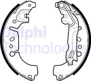 Delphi LS2135-C - Комплект тормозных колодок, барабанные autodnr.net