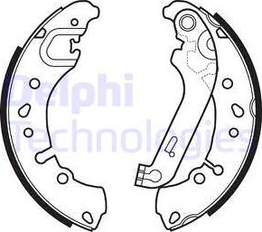 Delphi LS2151 - Комплект гальм, барабанний механізм autocars.com.ua