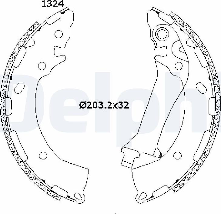 Delphi LS2200 - Комплект гальм, барабанний механізм autocars.com.ua