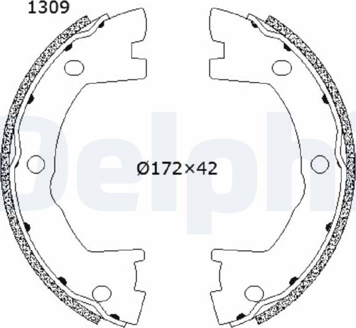 Delphi LS2202 - Комплект тормозов, ручник, парковка avtokuzovplus.com.ua