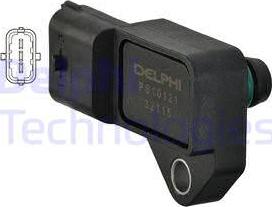 Delphi PS10121 - Датчик, тиск у впускний трубі autocars.com.ua