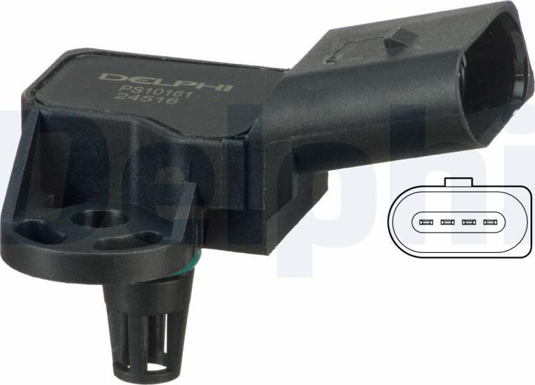 Delphi PS10161 - Датчик, тиск у впускний трубі autocars.com.ua