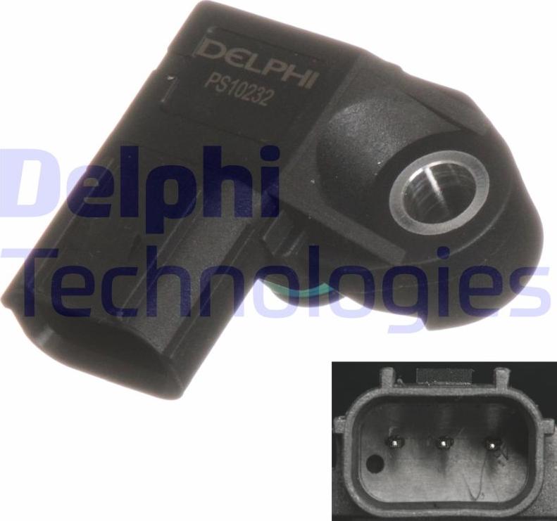 Delphi PS10232-12B1 - Датчик, тиск у впускний трубі autocars.com.ua