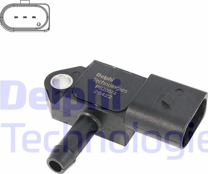 Delphi PS20074-12B1 - Датчик, тиск у впускний трубі autocars.com.ua