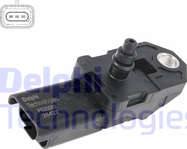 Delphi PS20083-12B1 - Датчик, тиск у впускний трубі autocars.com.ua
