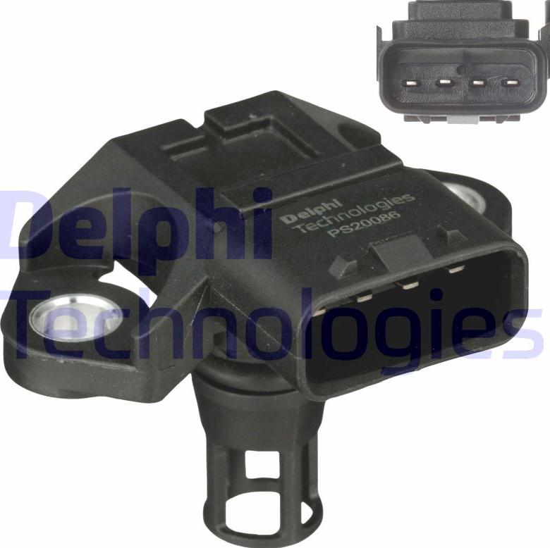 Delphi PS20086-12B1 - Датчик, тиск у впускний трубі autocars.com.ua