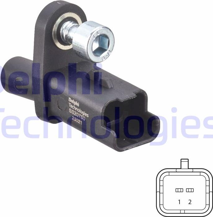 Delphi SS20760 - Датчик ABS, частота обертання колеса autocars.com.ua