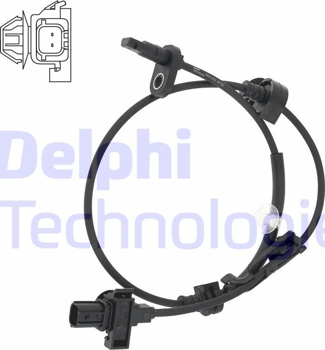 Delphi SS21202-12B1 - Датчик ABS, частота вращения колеса avtokuzovplus.com.ua