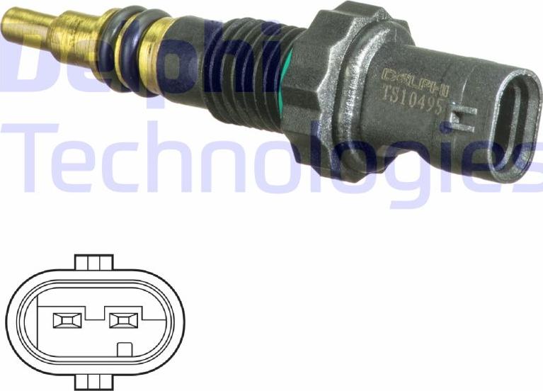 Delphi TS10495 - Датчик, температура охолоджуючої рідини autocars.com.ua