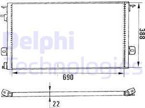 Delphi TSP0225135 - Конденсатор, кондиціонер autocars.com.ua