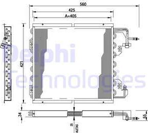 Delphi TSP0225178 - Конденсатор, кондиціонер autocars.com.ua