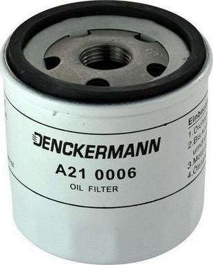 Denckermann A210006 - Фільтр масляний двигуна FORD ESCORT 83-99. FIESTA 83-99 вир-во DENCKERMANN autocars.com.ua