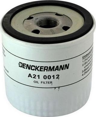 Denckermann A210012 - Фільтр масляний двигуна FORD FOCUS 1.8 TDCI 98-04 вир-во DENCKERMANN autocars.com.ua