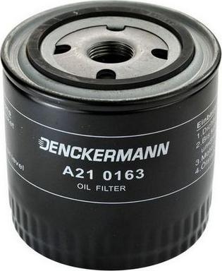 Denckermann A210163 - Масляний фільтр autocars.com.ua
