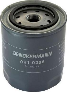Denckermann A210206 - Масляний фільтр autocars.com.ua