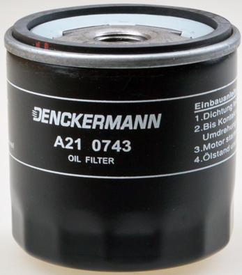 Denckermann A210743 - Фільтр масляний двигуна VW GOLF VI. VII. SKODA FABIA III 1.0-1.5 TSI 12- вир-во DENCKERMANN autocars.com.ua