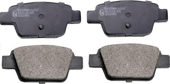 Denckermann B110187 - Гальмівні колодки, дискові гальма autocars.com.ua