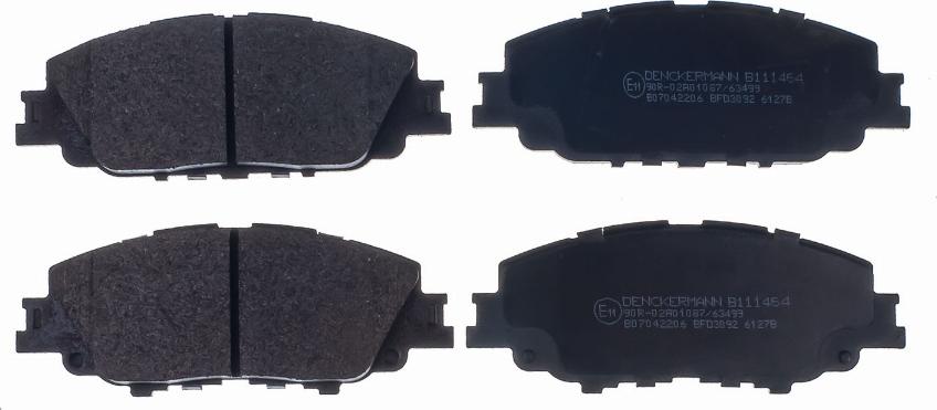 Denckermann B111464 - Гальмівні колодки, дискові гальма autocars.com.ua