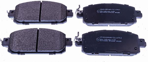 Denckermann B111563 - Гальмівні колодки, дискові гальма autocars.com.ua