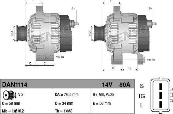 Denso DAN1114 - Генератор autocars.com.ua