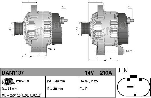 Denso DAN1137 - Генератор autocars.com.ua