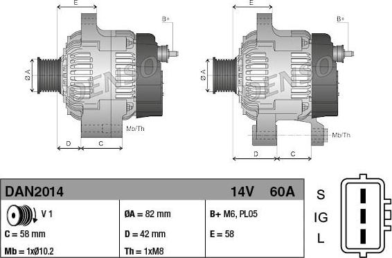 Denso DAN2014 - Генератор autocars.com.ua