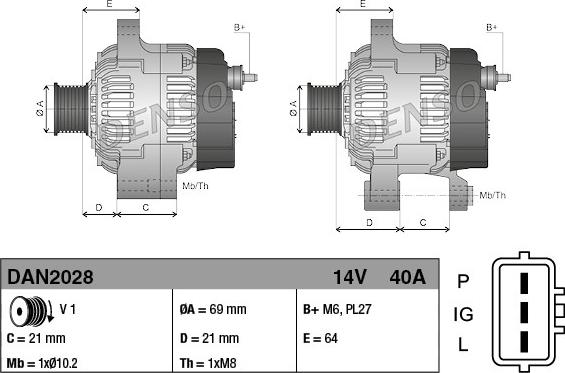 Denso DAN2028 - Генератор autocars.com.ua