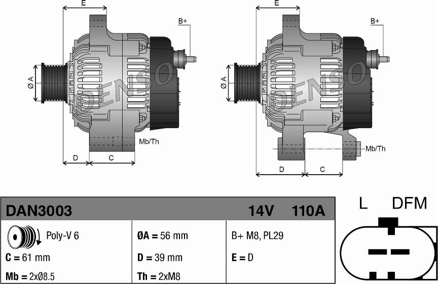 Denso DAN3003 - Генератор autodnr.net