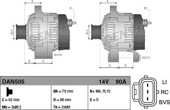 Denso DAN505 - Генератор autodnr.net