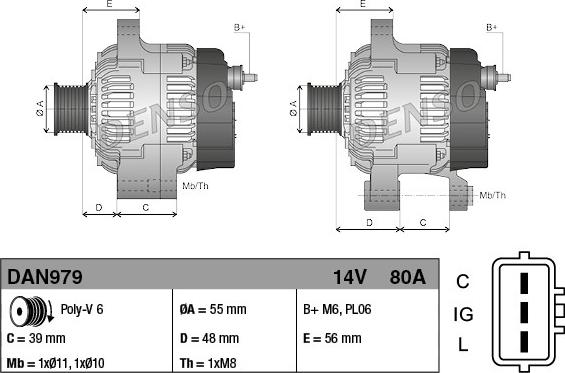 Denso DAN979 - Генератор avtokuzovplus.com.ua