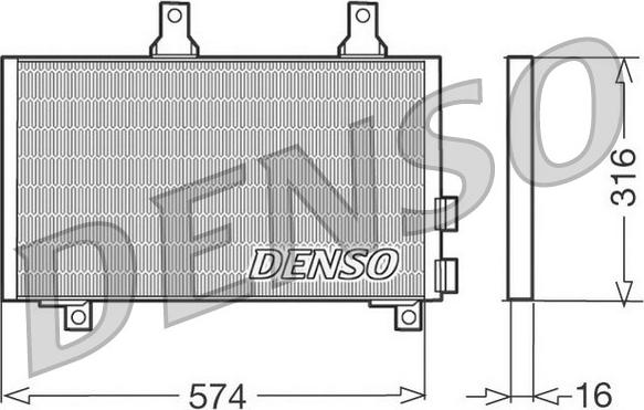 Denso DCN01002 - Конденсатор, кондиціонер autocars.com.ua