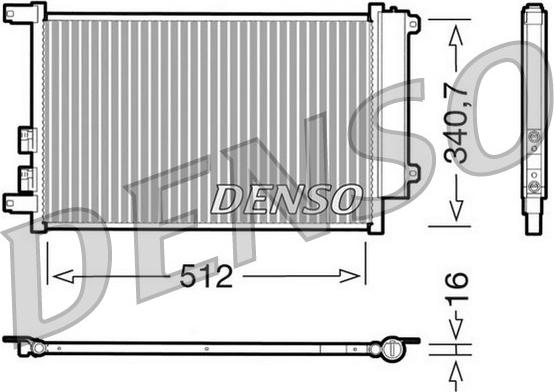 Denso DCN01010 - Конденсатор, кондиціонер autocars.com.ua