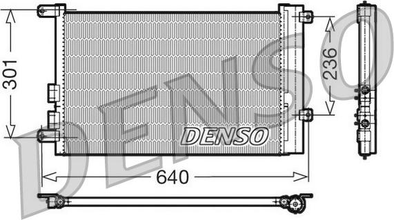 Denso DCN01016 - Конденсатор, кондиціонер autocars.com.ua