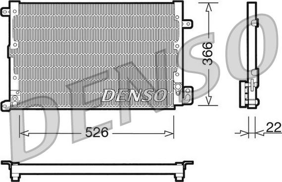 Denso DCN01020 - Конденсатор, кондиціонер autocars.com.ua