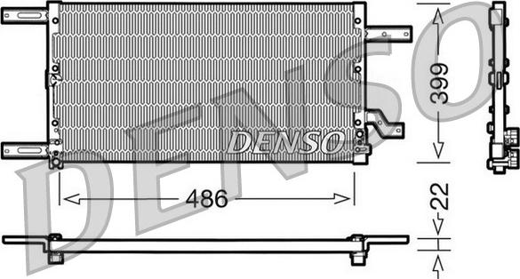 Denso DCN01021 - Конденсатор, кондиціонер autocars.com.ua